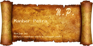 Manher Petra névjegykártya